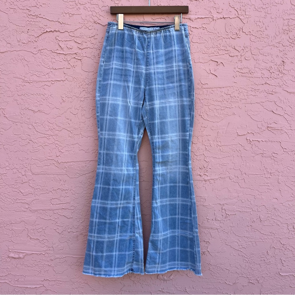 Tinseltown Window Pane Plaid Stretch Flare Denim Size 11